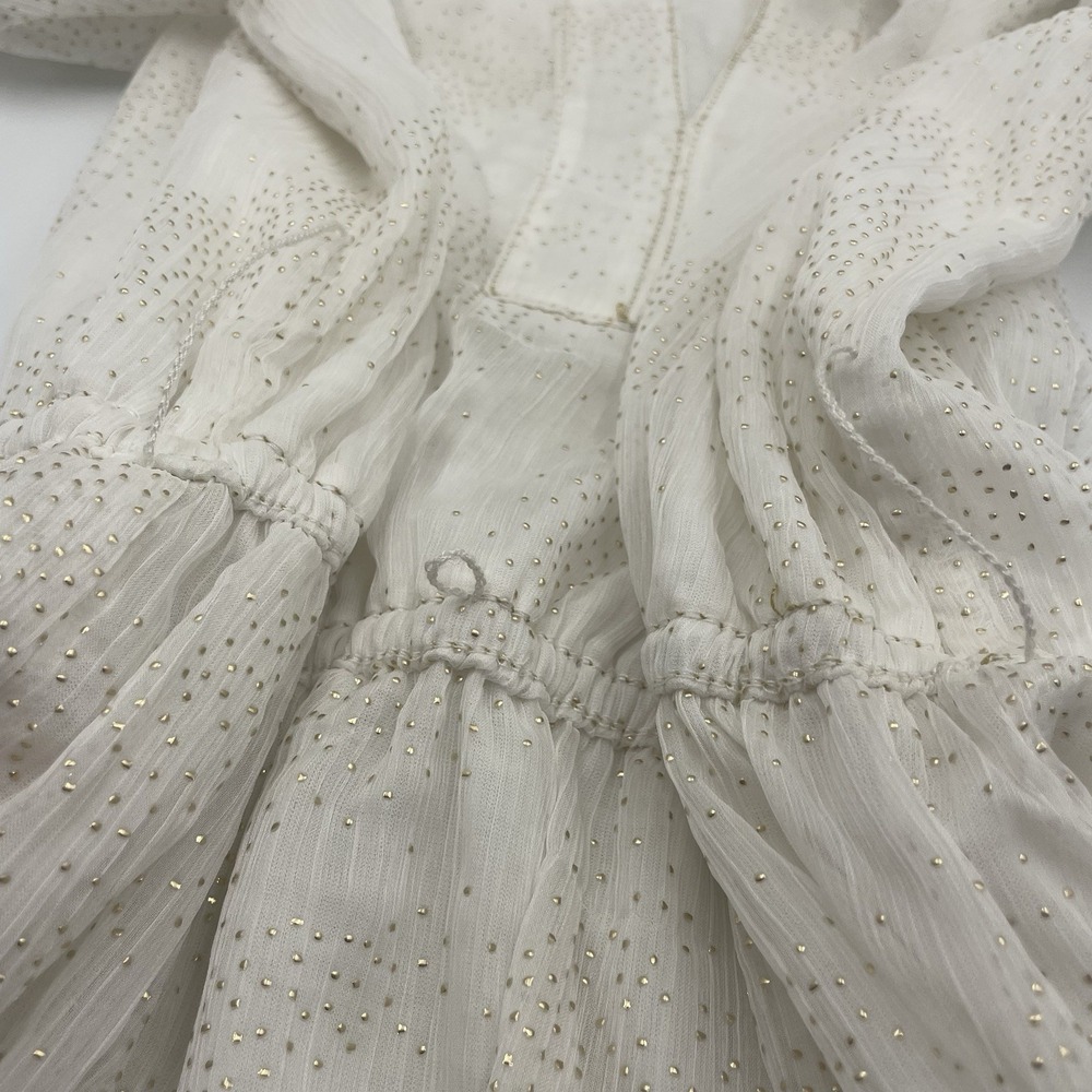 Chelsea&Violet Boho Dress , Ivory/Gold Bead, Lined, Long Sheer Sleeves, Size S - Picture 16 of 16